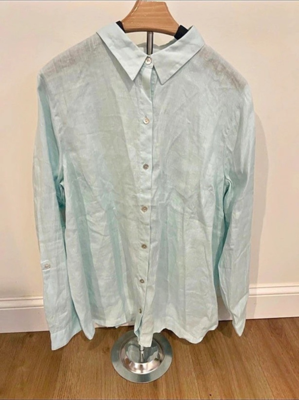 J.Jill Love Linen Button Down Shirt in blue Size Large Tall NWT